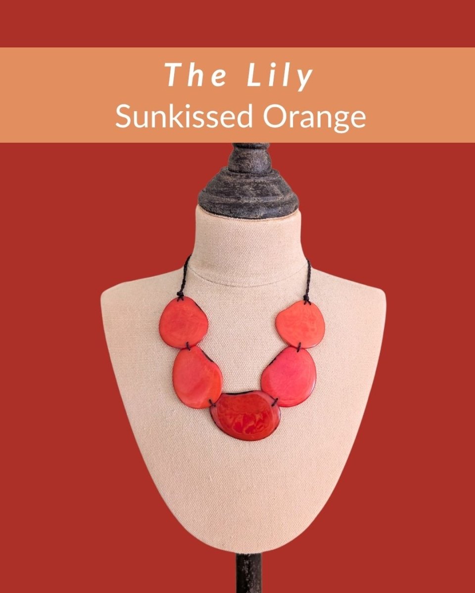 LILY — Handmade Tagua Statement Necklace - The Happy Elephant - Tagua Jewellery