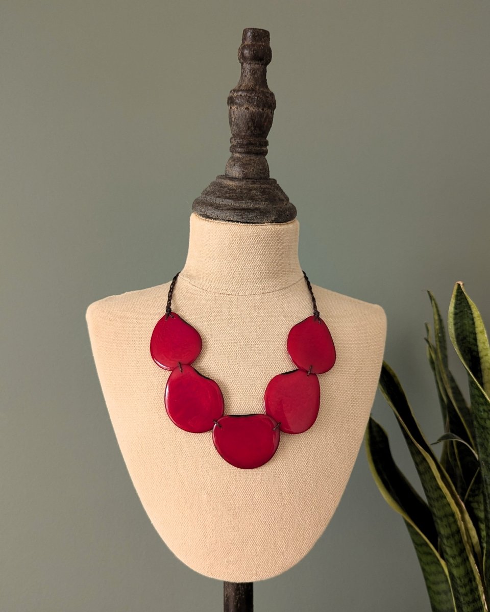 LILY — Handmade Tagua Statement Necklace - The Happy Elephant - Tagua Jewellery