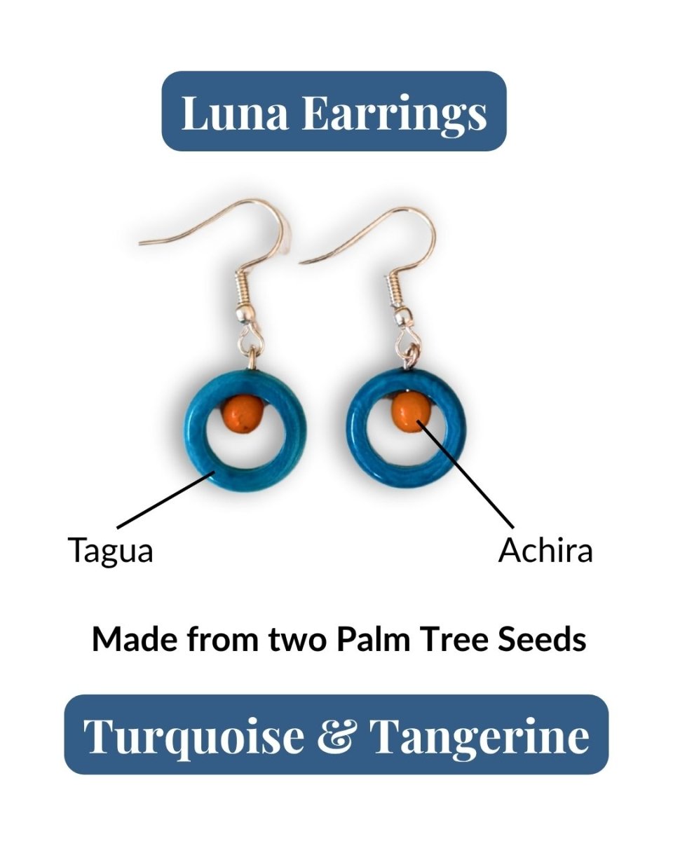 LUNA — Handmade Tagua Earrings - The Happy Elephant - Tagua Jewellery