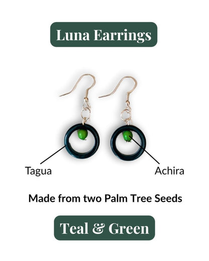 LUNA — Handmade Tagua Earrings - The Happy Elephant - Tagua Jewellery