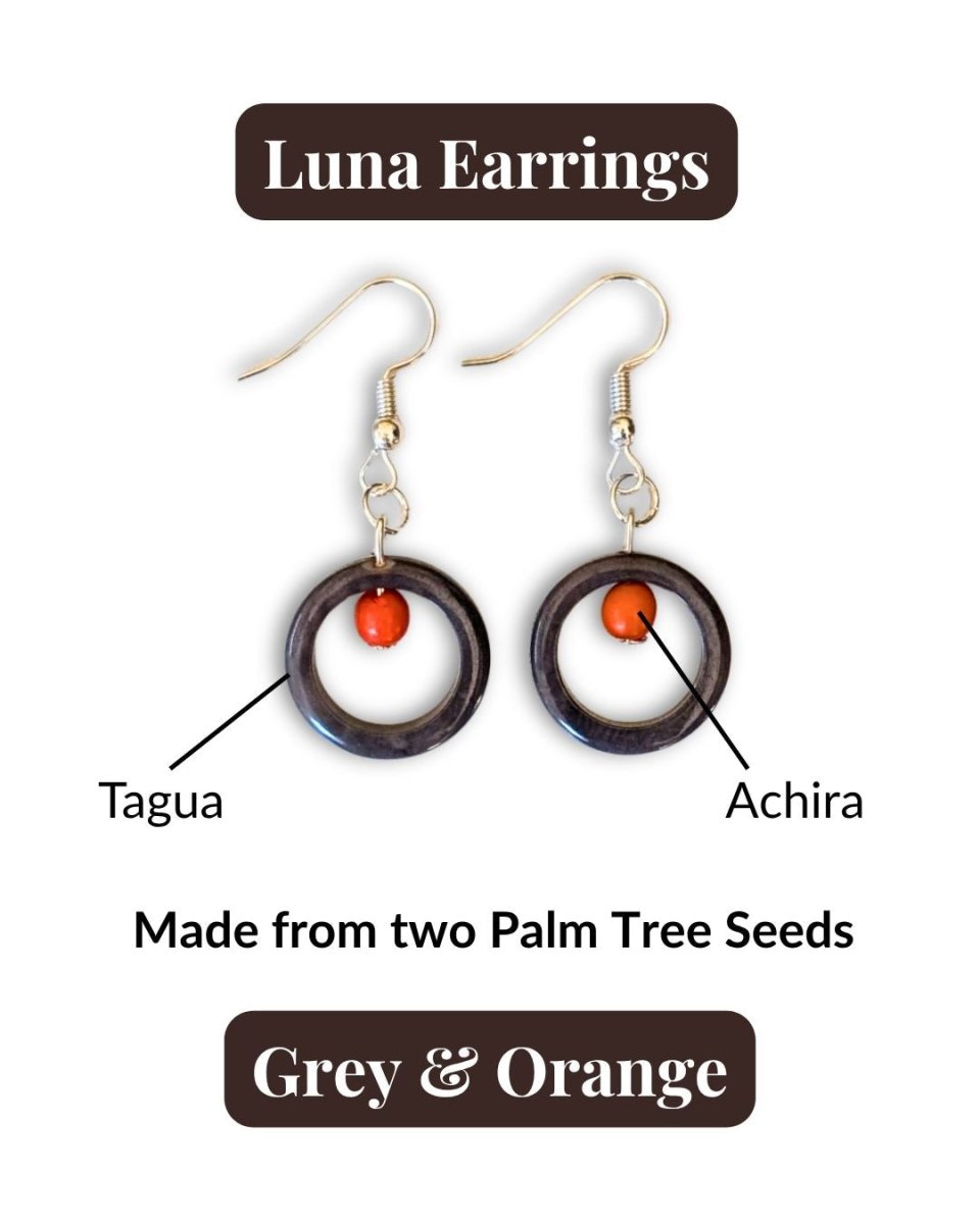 LUNA — Handmade Tagua Earrings - The Happy Elephant - Tagua Jewellery