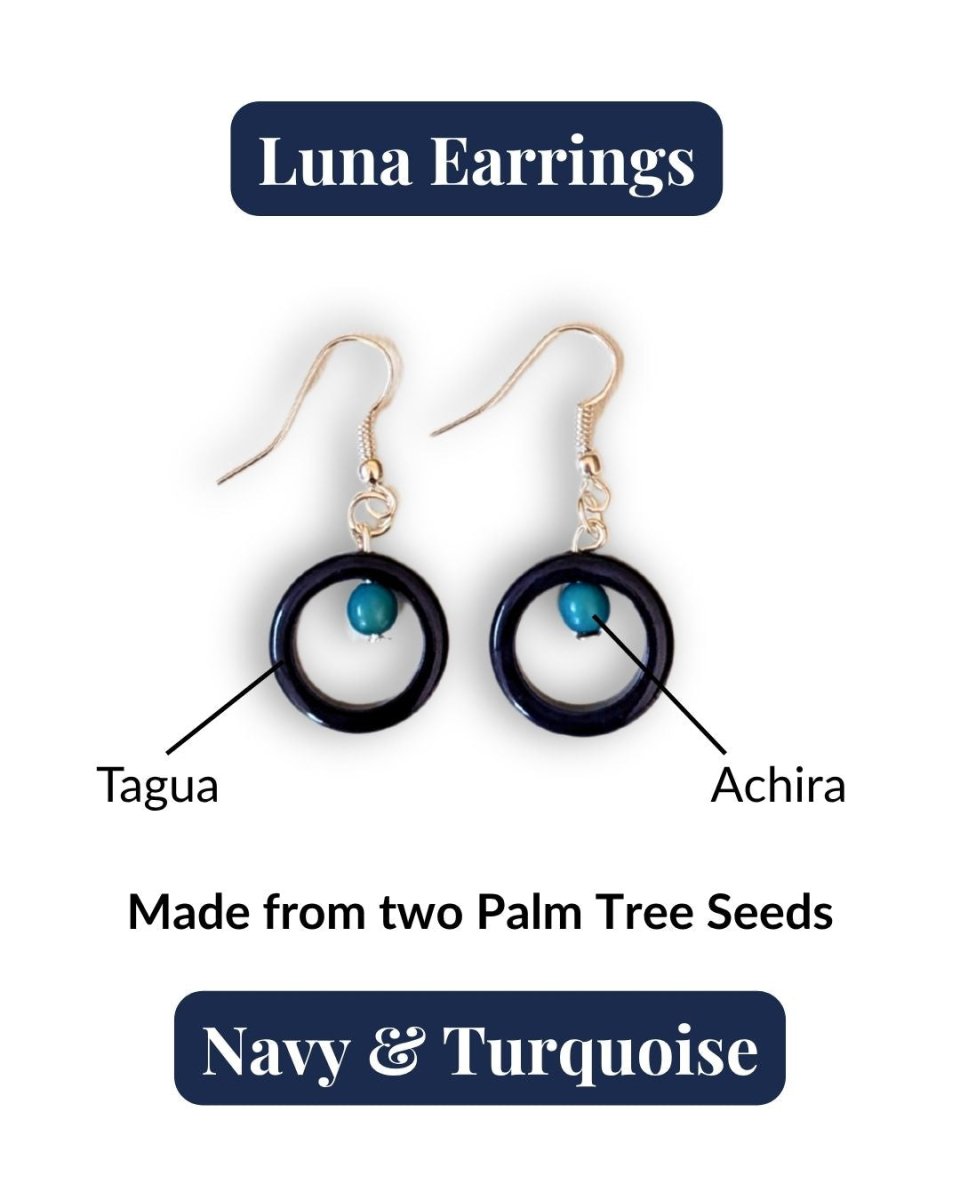 LUNA — Handmade Tagua Earrings - The Happy Elephant - Tagua Jewellery
