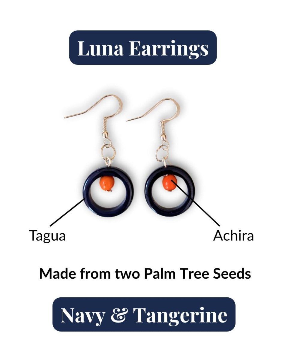 LUNA — Handmade Tagua Earrings - The Happy Elephant - Tagua Jewellery