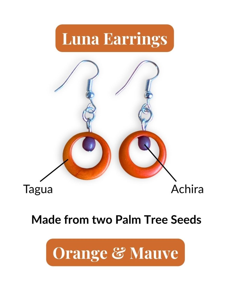 LUNA — Handmade Tagua Earrings - The Happy Elephant - Tagua Jewellery
