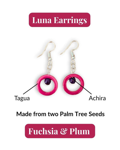 LUNA — Handmade Tagua Earrings - The Happy Elephant - Tagua Jewellery