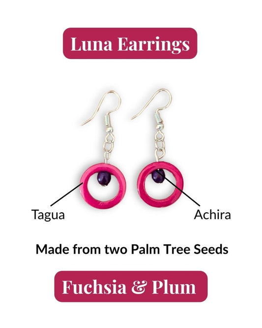 LUNA — Handmade Tagua Earrings - The Happy Elephant - Tagua Jewellery