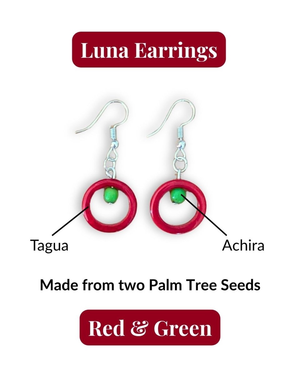 LUNA — Handmade Tagua Earrings - The Happy Elephant - Tagua Jewellery