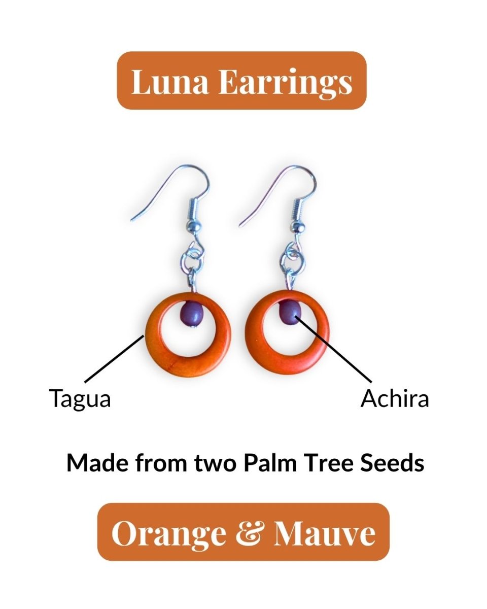 LUNA — Handmade Tagua Earrings - The Happy Elephant - Tagua Jewellery
