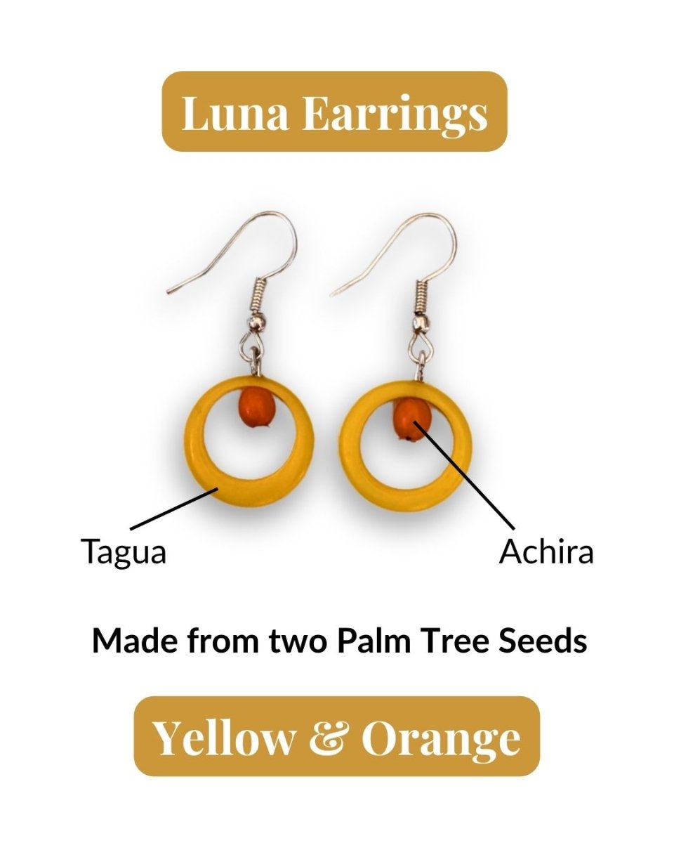 LUNA — Handmade Tagua Earrings - The Happy Elephant - Tagua Jewellery