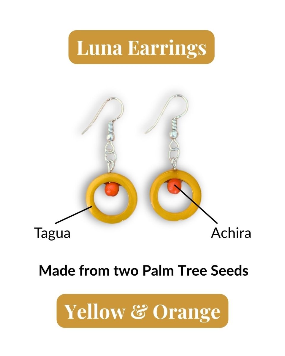 LUNA — Handmade Tagua Earrings - The Happy Elephant - Tagua Jewellery