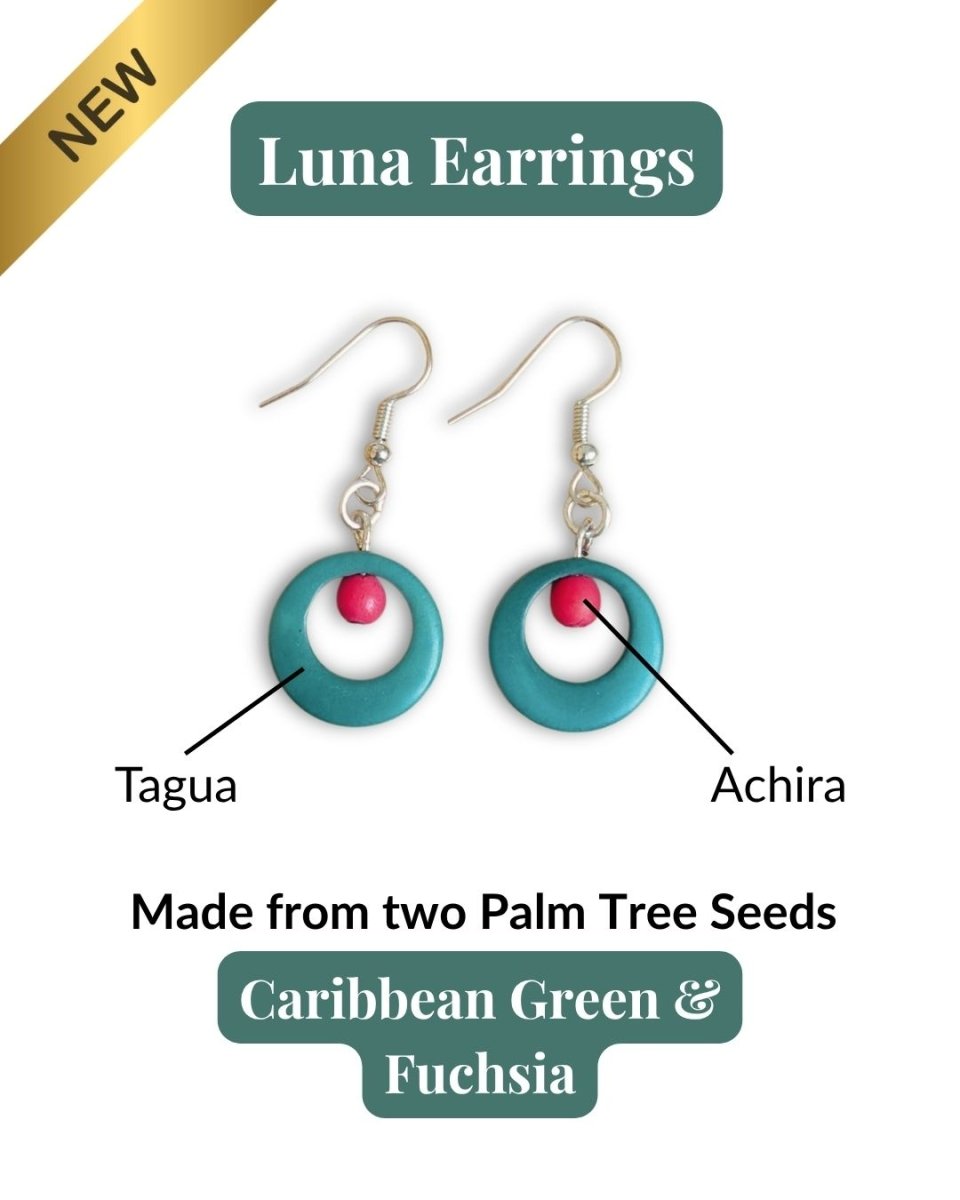 LUNA — Handmade Tagua Earrings - The Happy Elephant - Tagua Jewellery