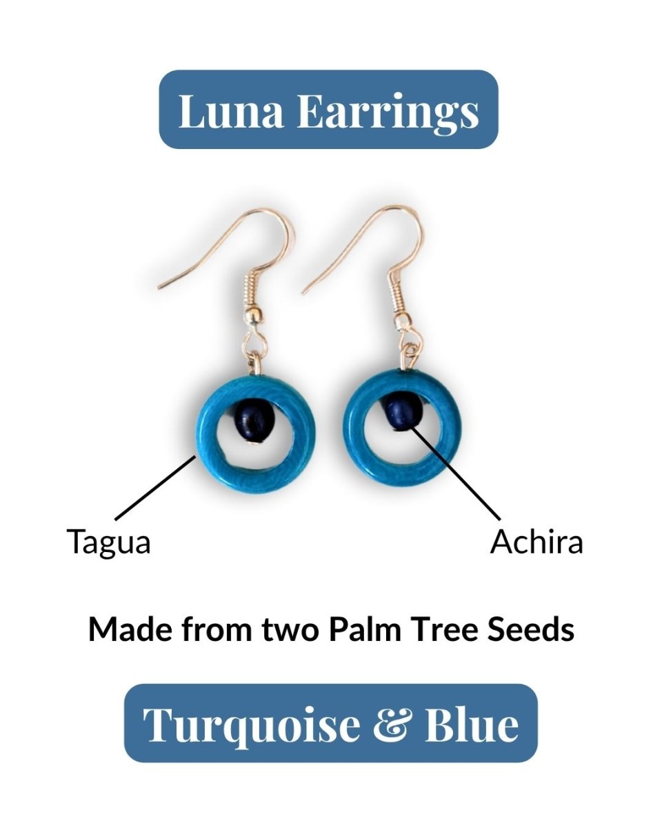 LUNA — Handmade Tagua Earrings - The Happy Elephant - Tagua Jewellery