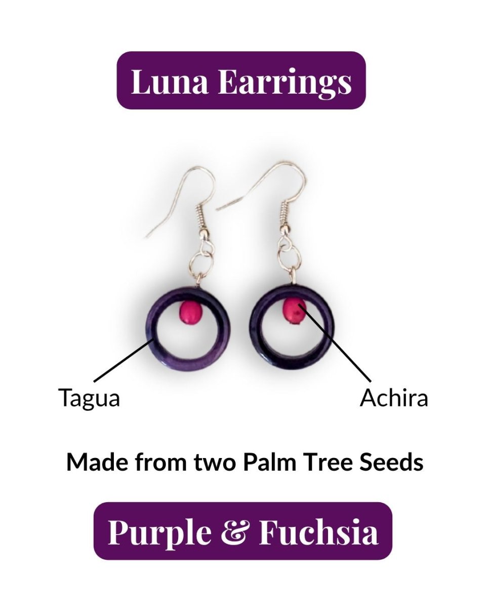 LUNA — Handmade Tagua Earrings - The Happy Elephant - Tagua Jewellery