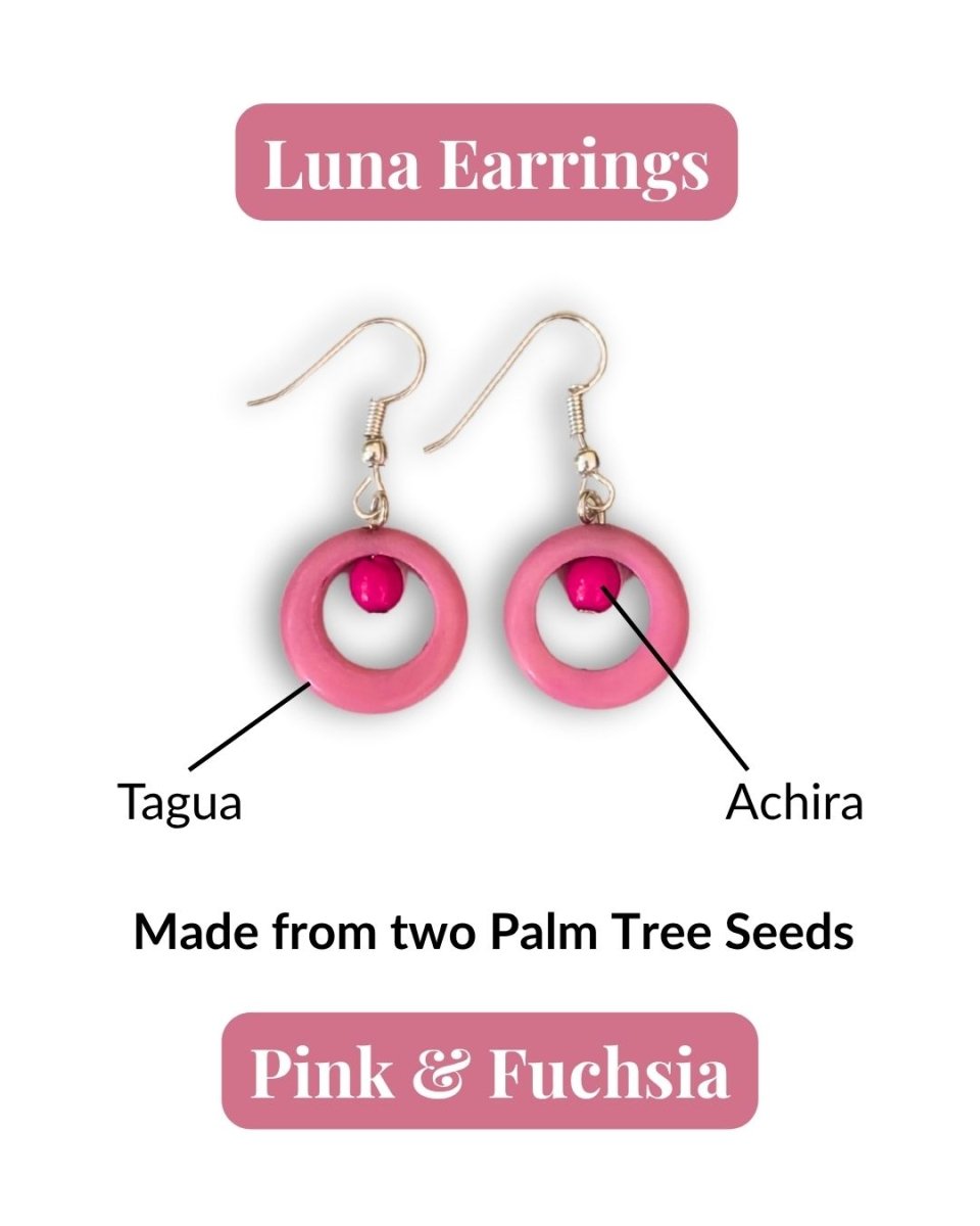 LUNA — Handmade Tagua Earrings - The Happy Elephant - Tagua Jewellery