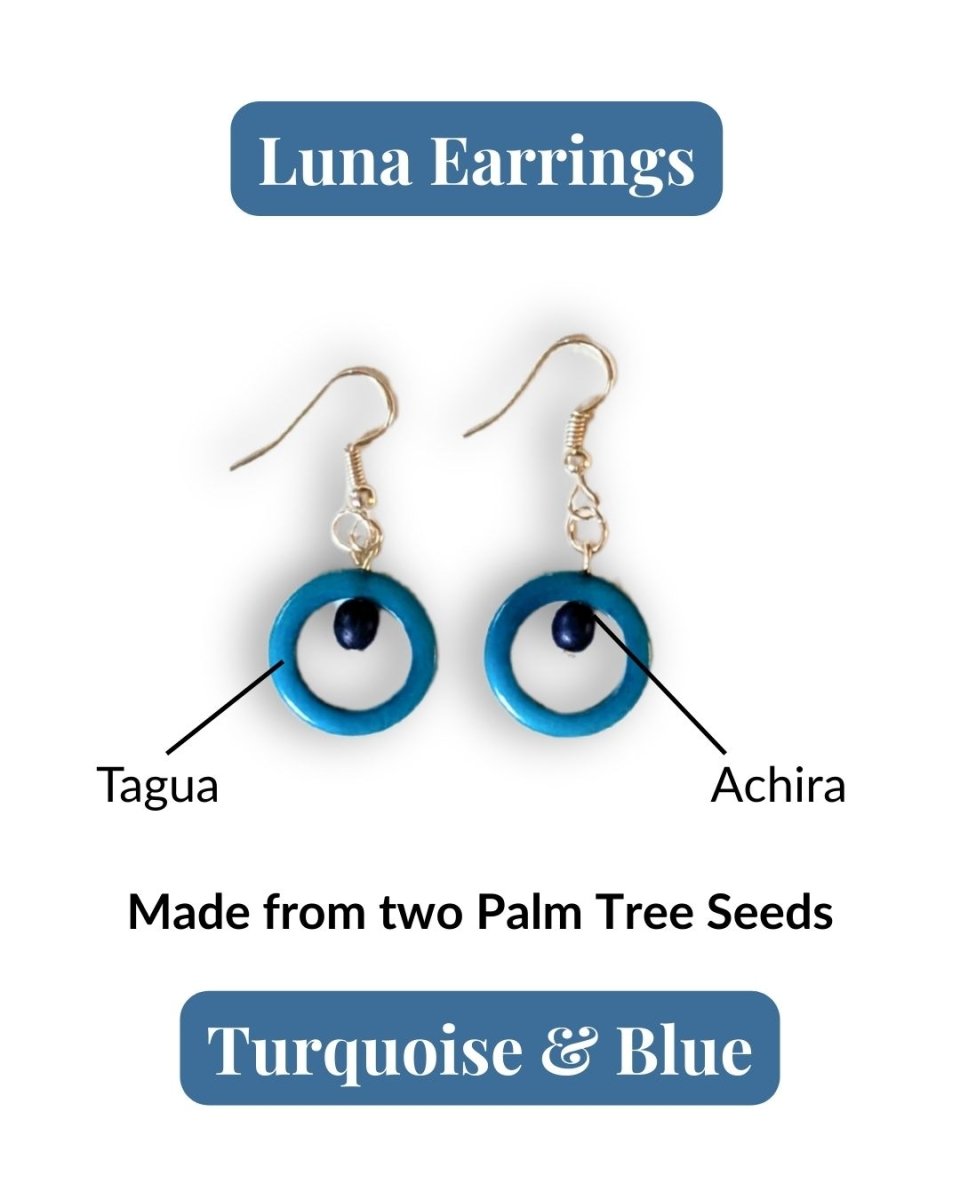 LUNA — Handmade Tagua Earrings - The Happy Elephant - Tagua Jewellery