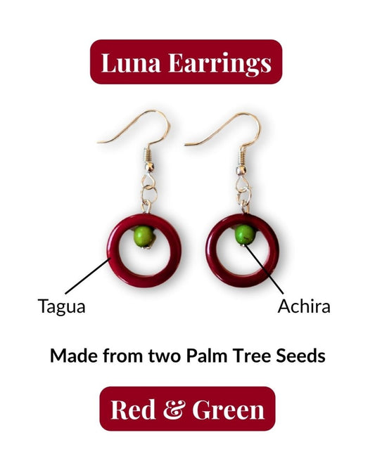 LUNA — Handmade Tagua Earrings - The Happy Elephant - Tagua Jewellery