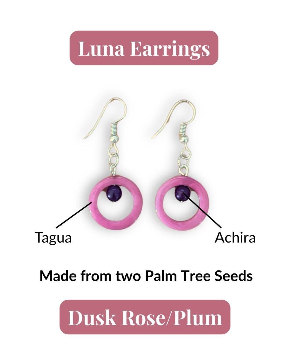 LUNA — Handmade Tagua Earrings - The Happy Elephant - Tagua Jewellery