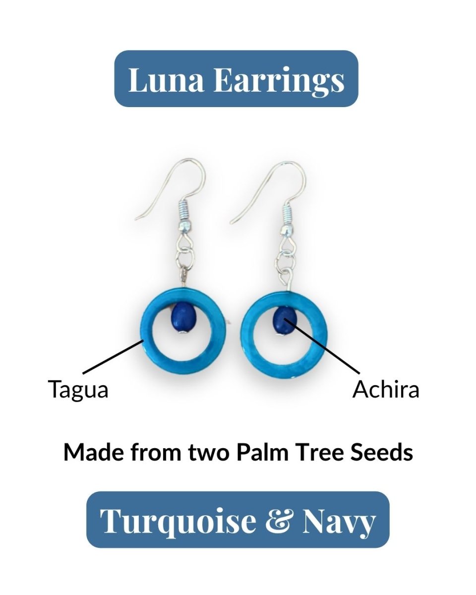 LUNA — Handmade Tagua Earrings - The Happy Elephant - Tagua Jewellery