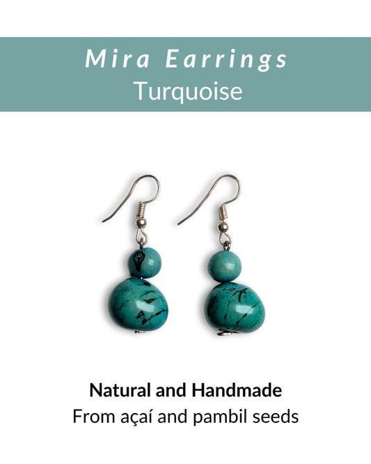 MIRA · Handmade Acai & Pambil Earrings - The Happy Elephant - Tagua Jewellery