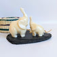 Mummy & Baby Elephant — Hand - carved Tagua Nut Figurines - The Happy Elephant - Tagua Jewellery