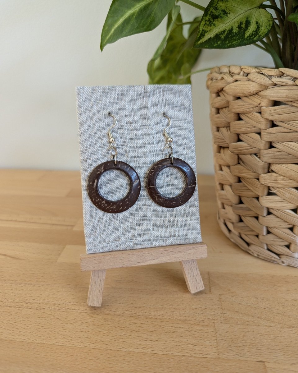 OLA — Handmade Coconut Shell Earrings - The Happy Elephant - Tagua Jewellery