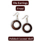OLA — Handmade Coconut Shell Earrings - The Happy Elephant - Tagua Jewellery