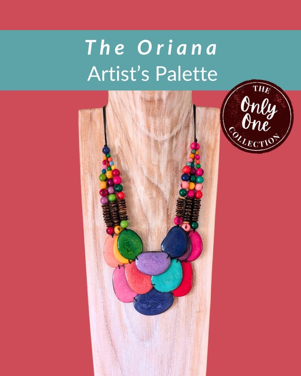 ORIANA — Handmade Tagua Statement Necklace — 'Only One' - The Happy Elephant - Tagua Jewellery