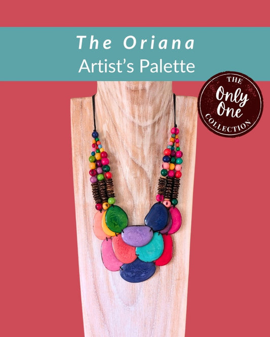 ORIANA — Handmade Tagua Statement Necklace — 'Only One' - The Happy Elephant - Tagua Jewellery