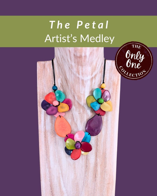 PETAL — Botanical Artisan Necklace — 'Only One' - The Happy Elephant - Tagua Jewellery
