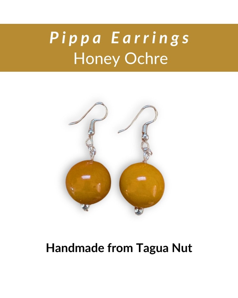 PIPPA — Handmade Tagua Earrings - The Happy Elephant - Tagua Jewellery