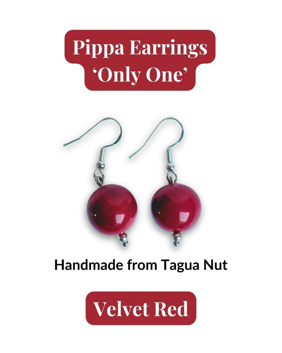 PIPPA — Handmade Tagua Earrings — 'Only One' - The Happy Elephant - Tagua Jewellery