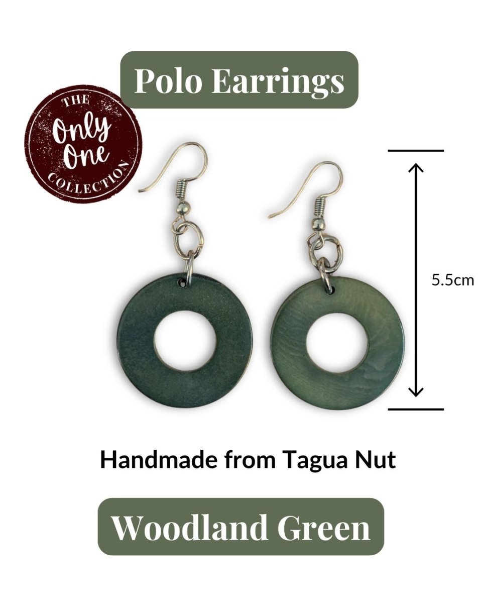 POLO — Handmade Tagua Earrings — 'Only One' - The Happy Elephant - Tagua Jewellery