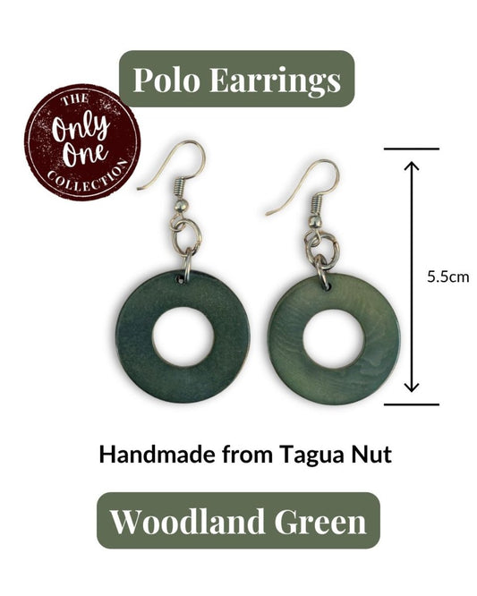POLO — Handmade Tagua Earrings — 'Only One' - The Happy Elephant - Tagua Jewellery