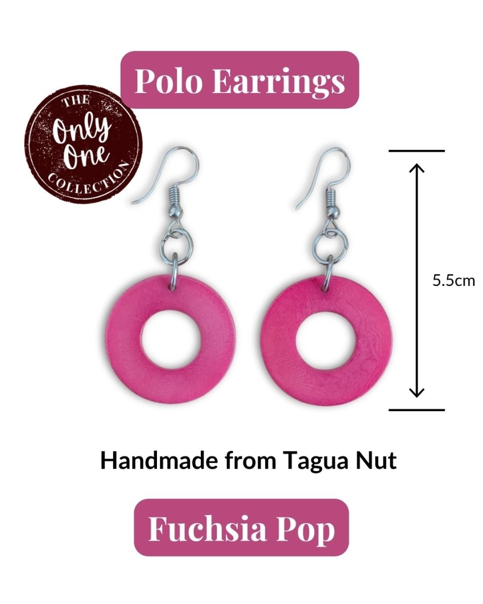 POLO — Handmade Tagua Earrings — 'Only One' - The Happy Elephant - Tagua Jewellery