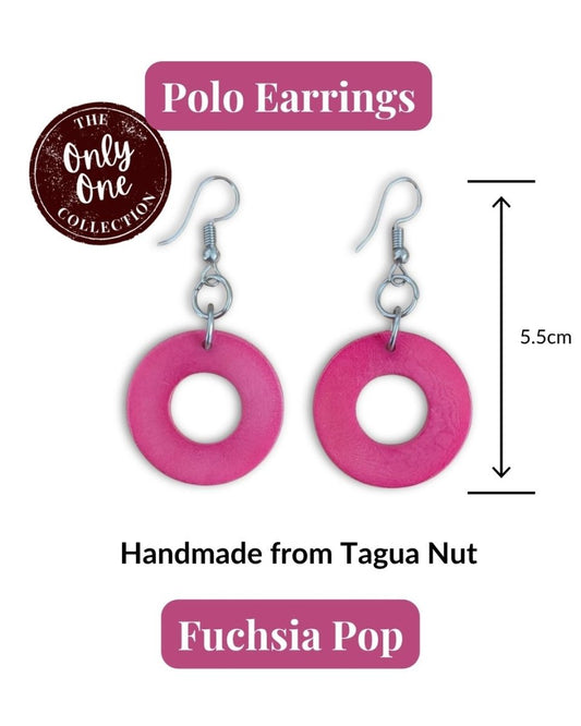 POLO — Handmade Tagua Earrings — 'Only One' - The Happy Elephant - Tagua Jewellery