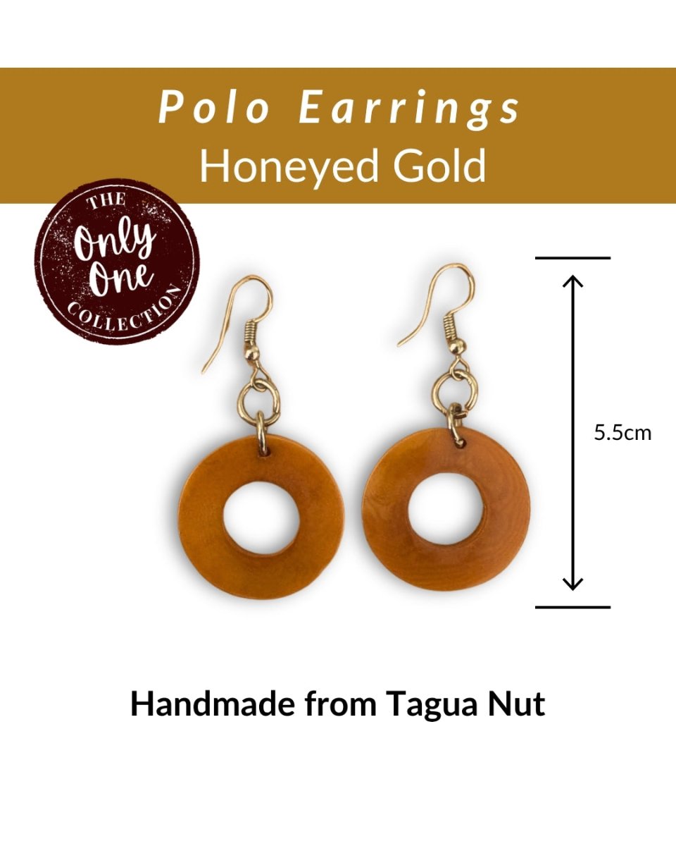 POLO — Handmade Tagua Earrings — 'Only One' - The Happy Elephant - Tagua Jewellery