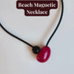 Beach Magnetic Necklace showing how it fastens with a click