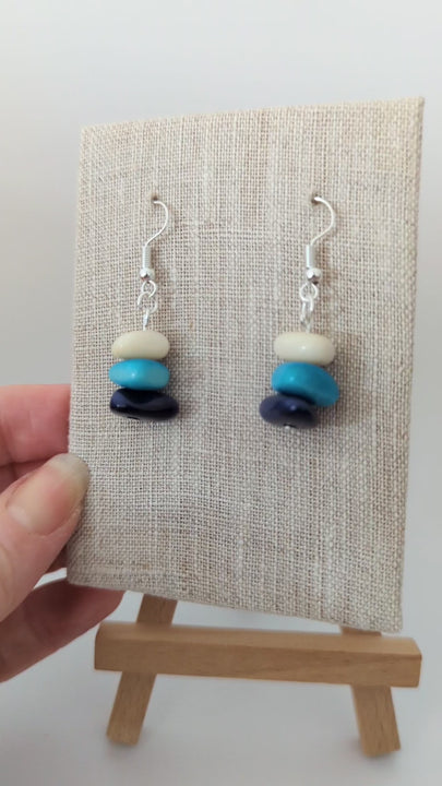 Crest of the Wave tagua nut earrings from The Happy Elephant inspired by the waves of the Cornish Coastline