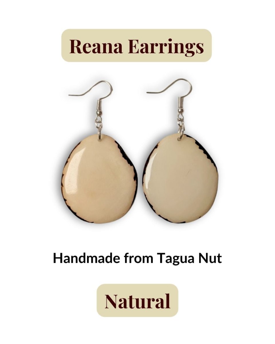 REANA — Handmade Tagua Earrings - The Happy Elephant - Tagua Jewellery