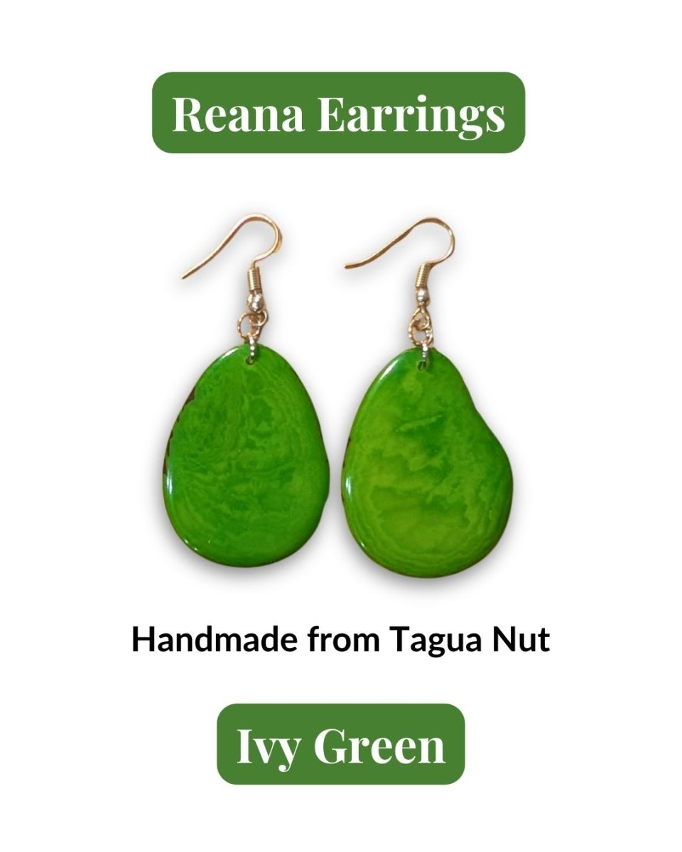 REANA — Handmade Tagua Earrings - The Happy Elephant - Tagua Jewellery