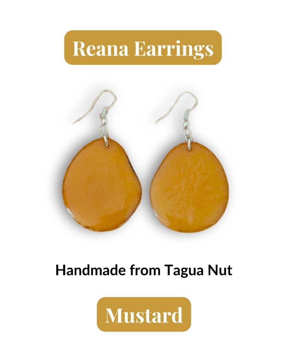 REANA — Handmade Tagua Earrings - The Happy Elephant - Tagua Jewellery