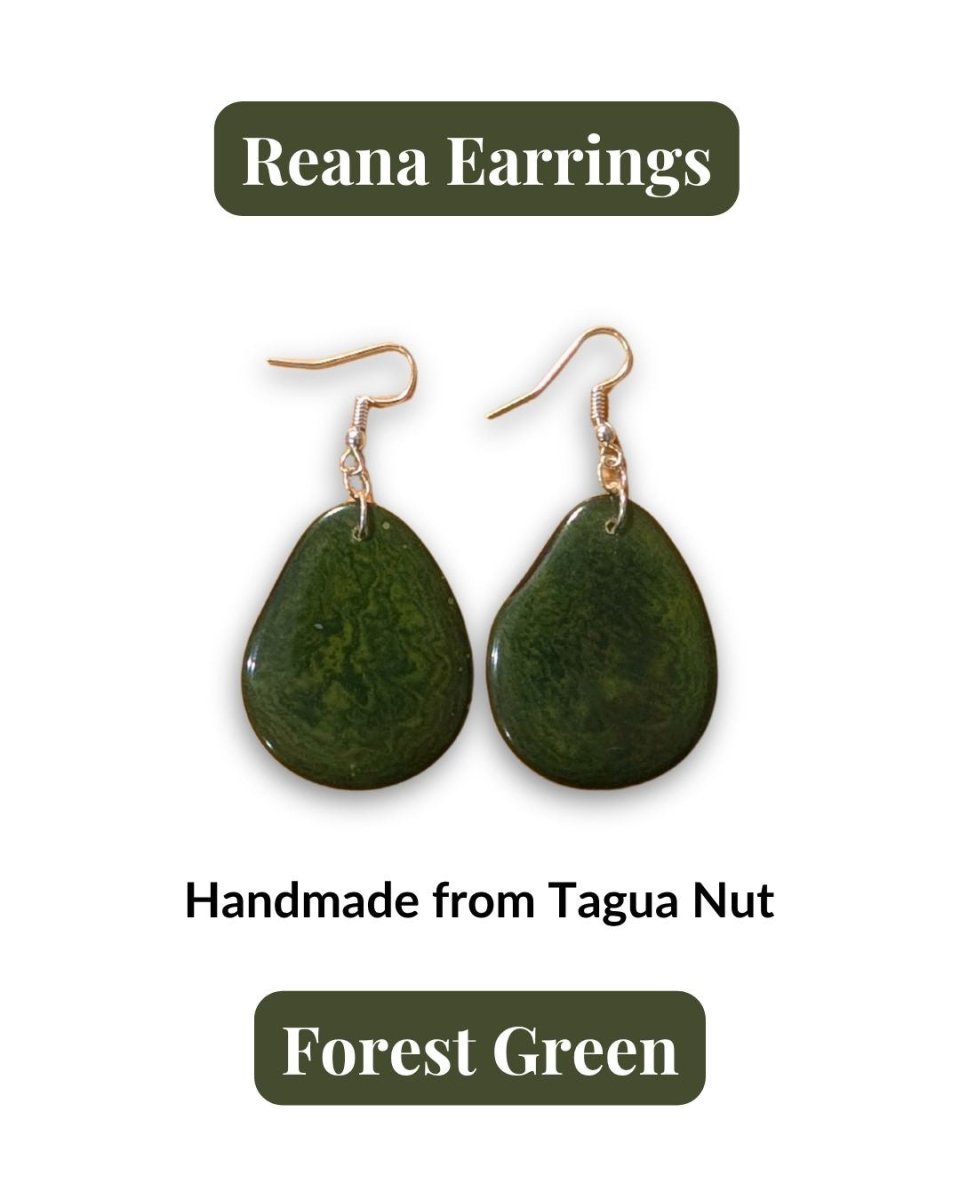 REANA — Handmade Tagua Earrings - The Happy Elephant - Tagua Jewellery