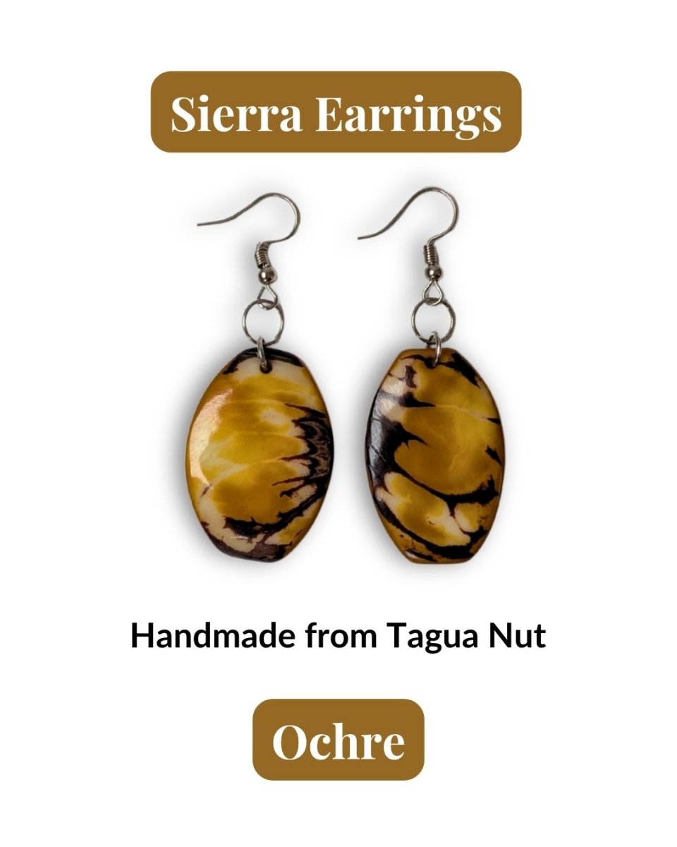 SIERRA — Handmade Tagua Earrings - The Happy Elephant - Tagua Jewellery