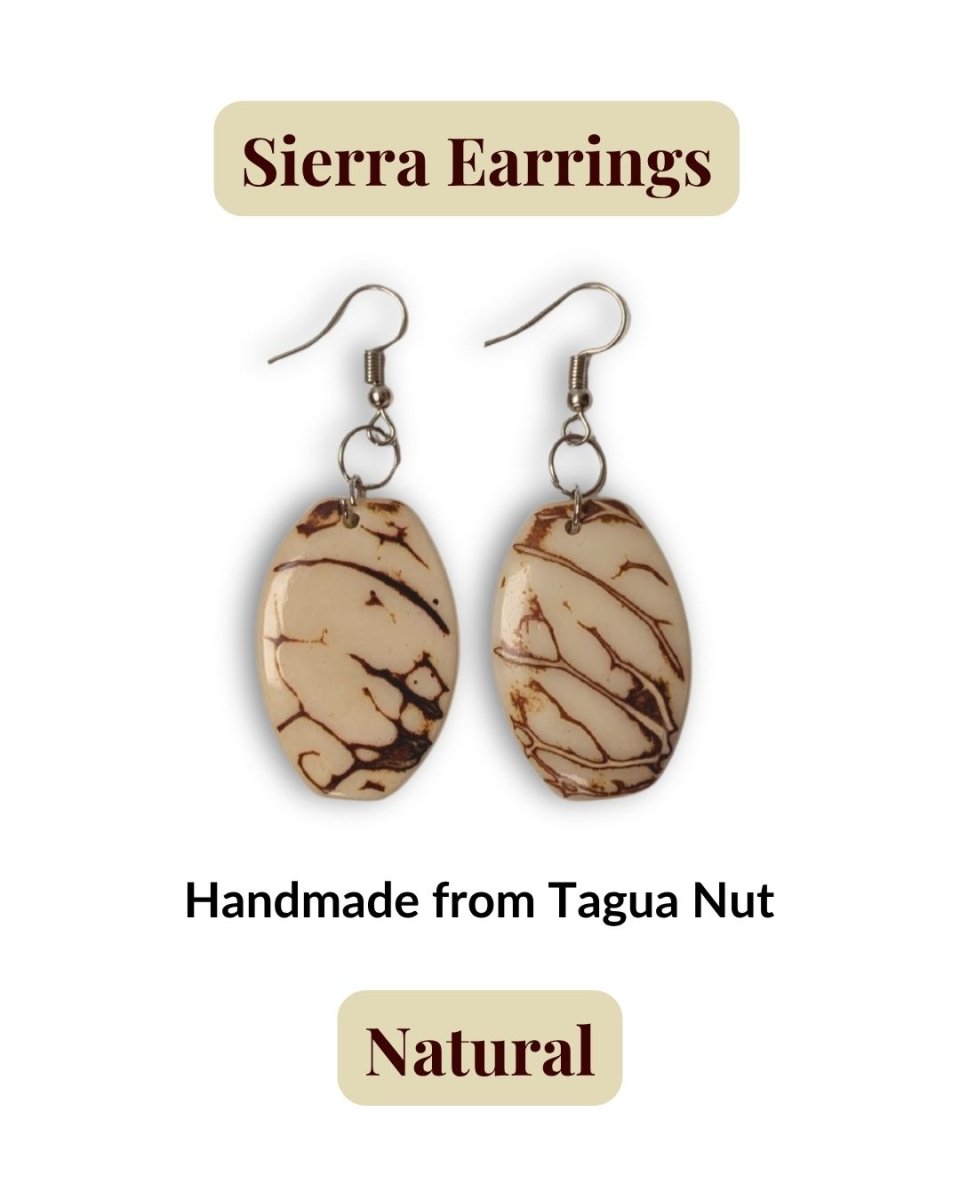 SIERRA — Handmade Tagua Earrings - The Happy Elephant - Tagua Jewellery