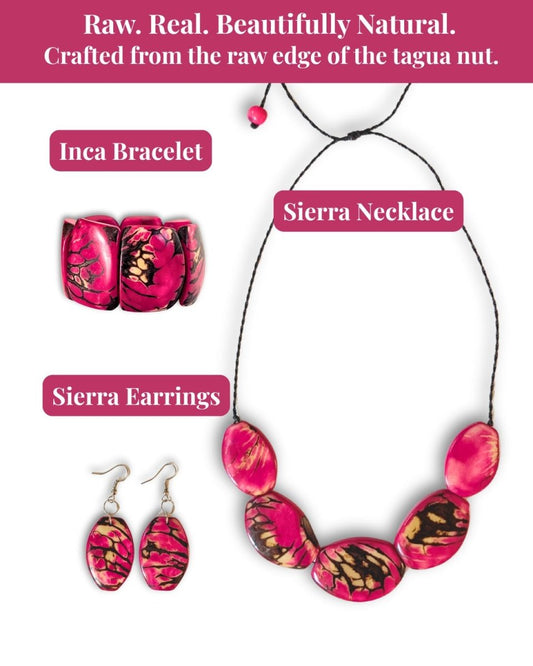 SIERRA JEWELLERY SET — Handmade Tagua Statement Set - The Happy Elephant - Tagua Jewellery