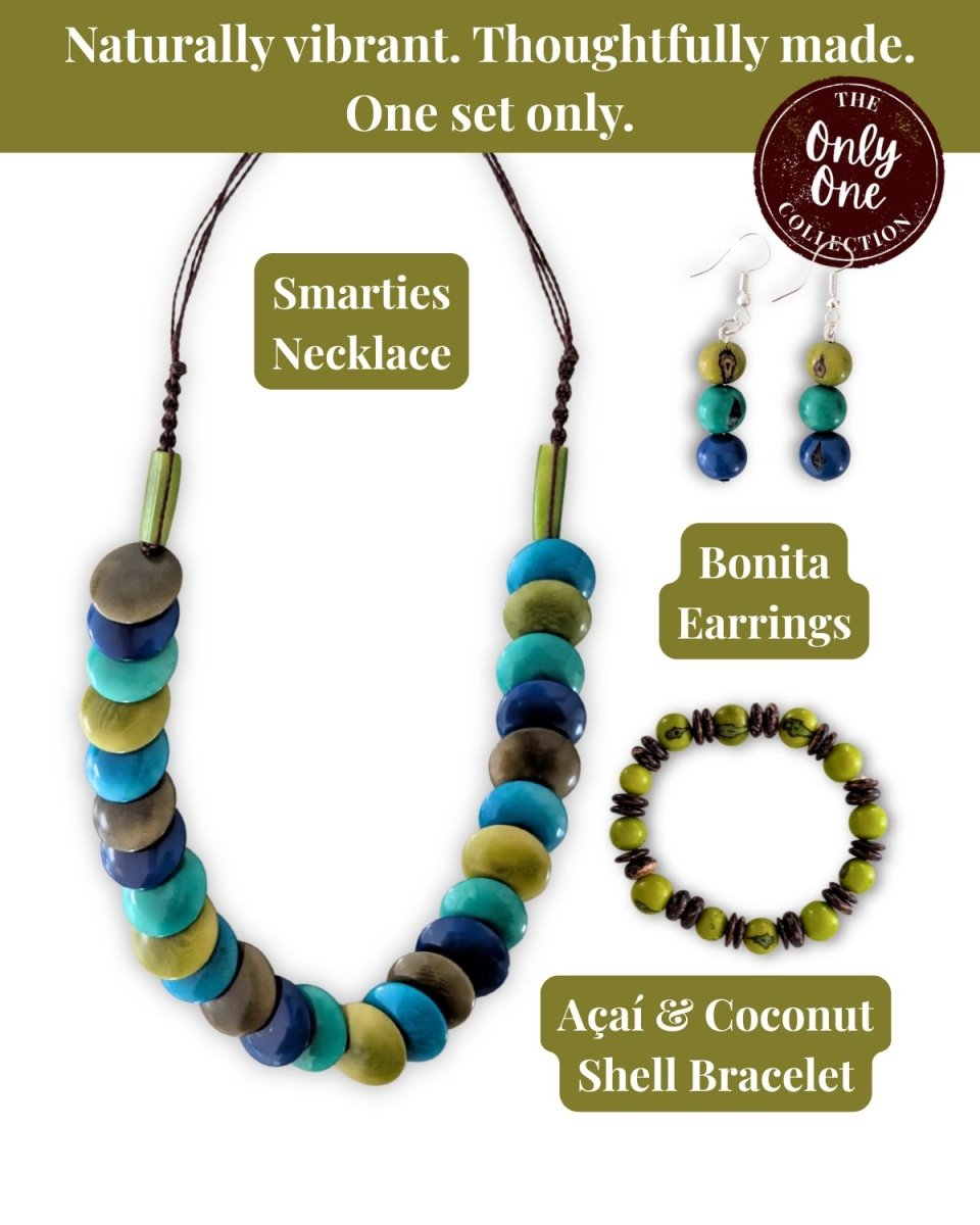 SIMPLY SMARTIES JEWELLERY SET — Handmade Tagua Statement Set — 'Only One' - The Happy Elephant - Tagua Jewellery