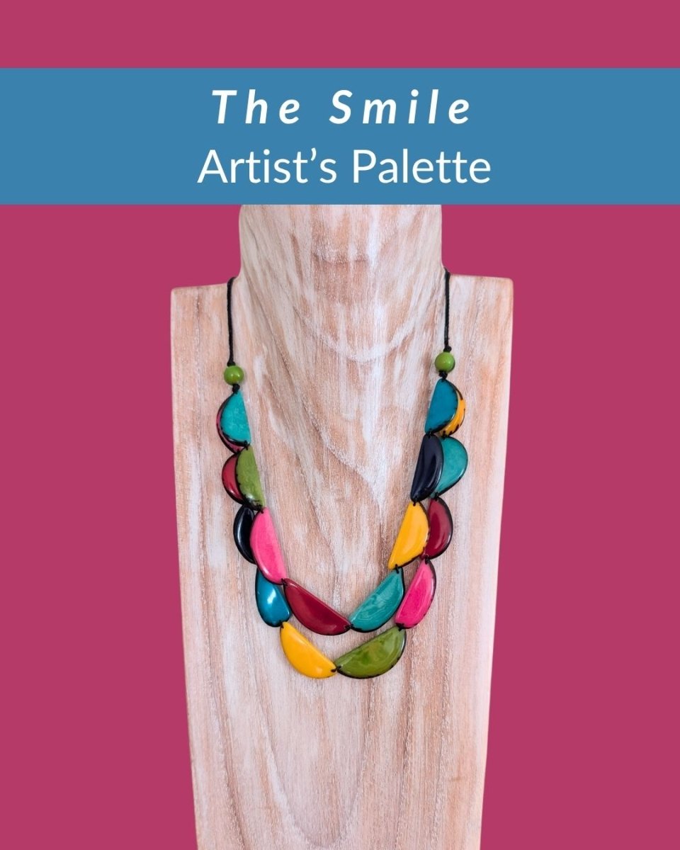 SMILE — Botanical Artisan Necklace - The Happy Elephant - Tagua Jewellery