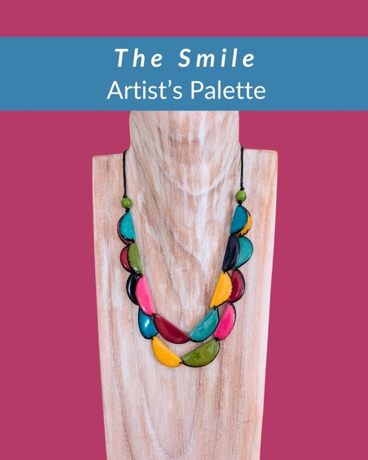 SMILE — Botanical Artisan Necklace - The Happy Elephant - Tagua Jewellery