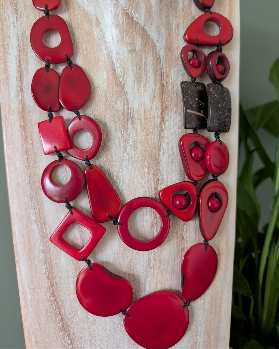 SORAYA — Handmade Tagua Statement Necklace — 'Only One' - The Happy Elephant - Tagua Jewellery