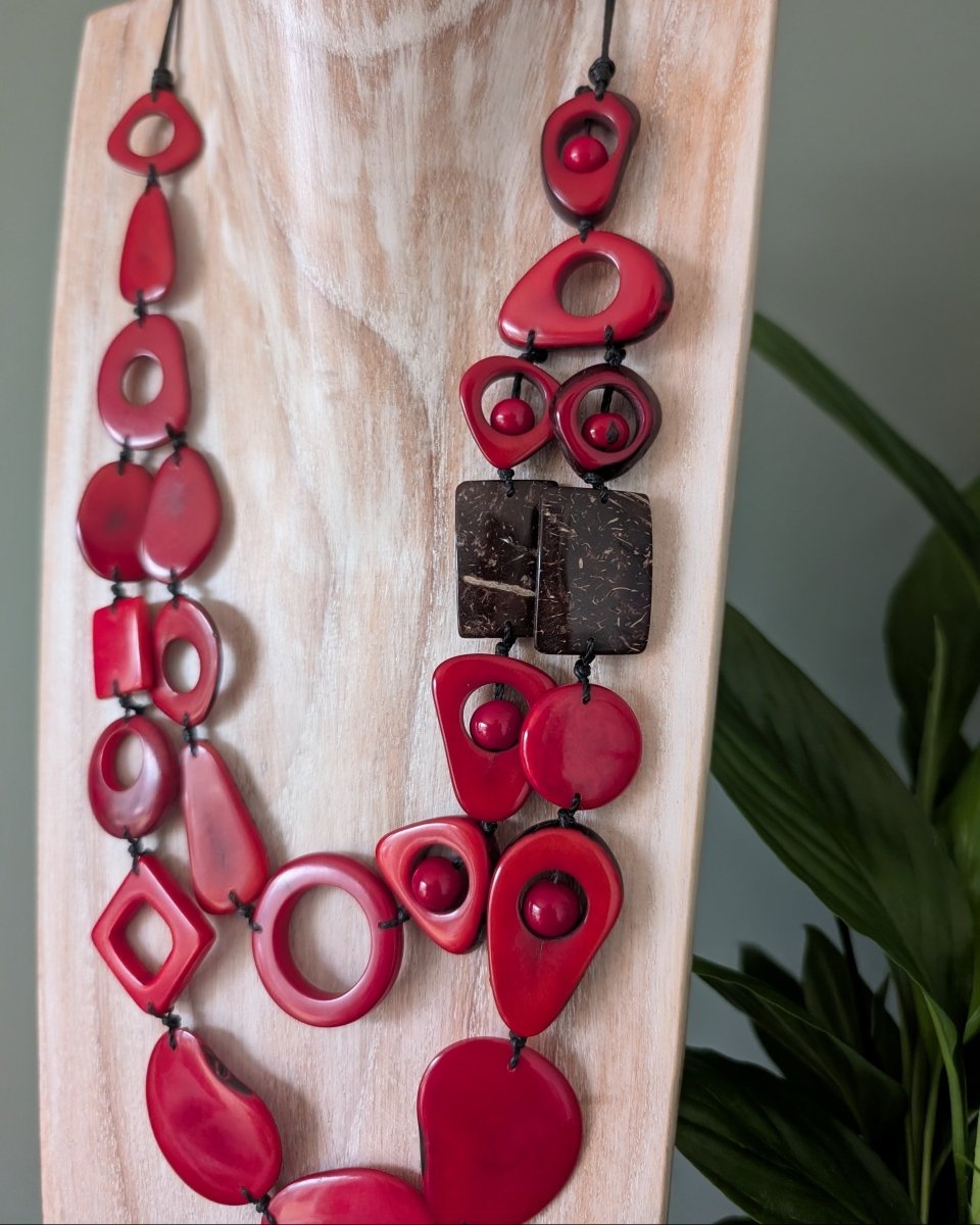 SORAYA — Handmade Tagua Statement Necklace — 'Only One' - The Happy Elephant - Tagua Jewellery